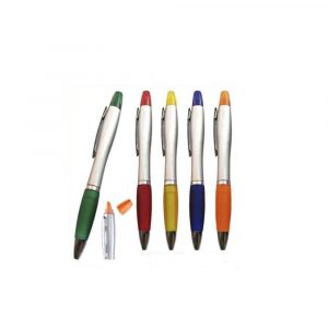 Lapicero Plastico Con Resaltador Silver (7241-SILVER)